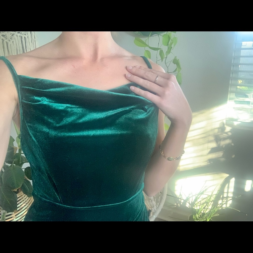 emerald velvet mini dress xs